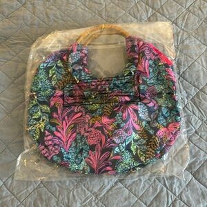 Lilly Pulitzer GWP. Unopened, never used. Bamboo bag. Print is Calypso Coast.